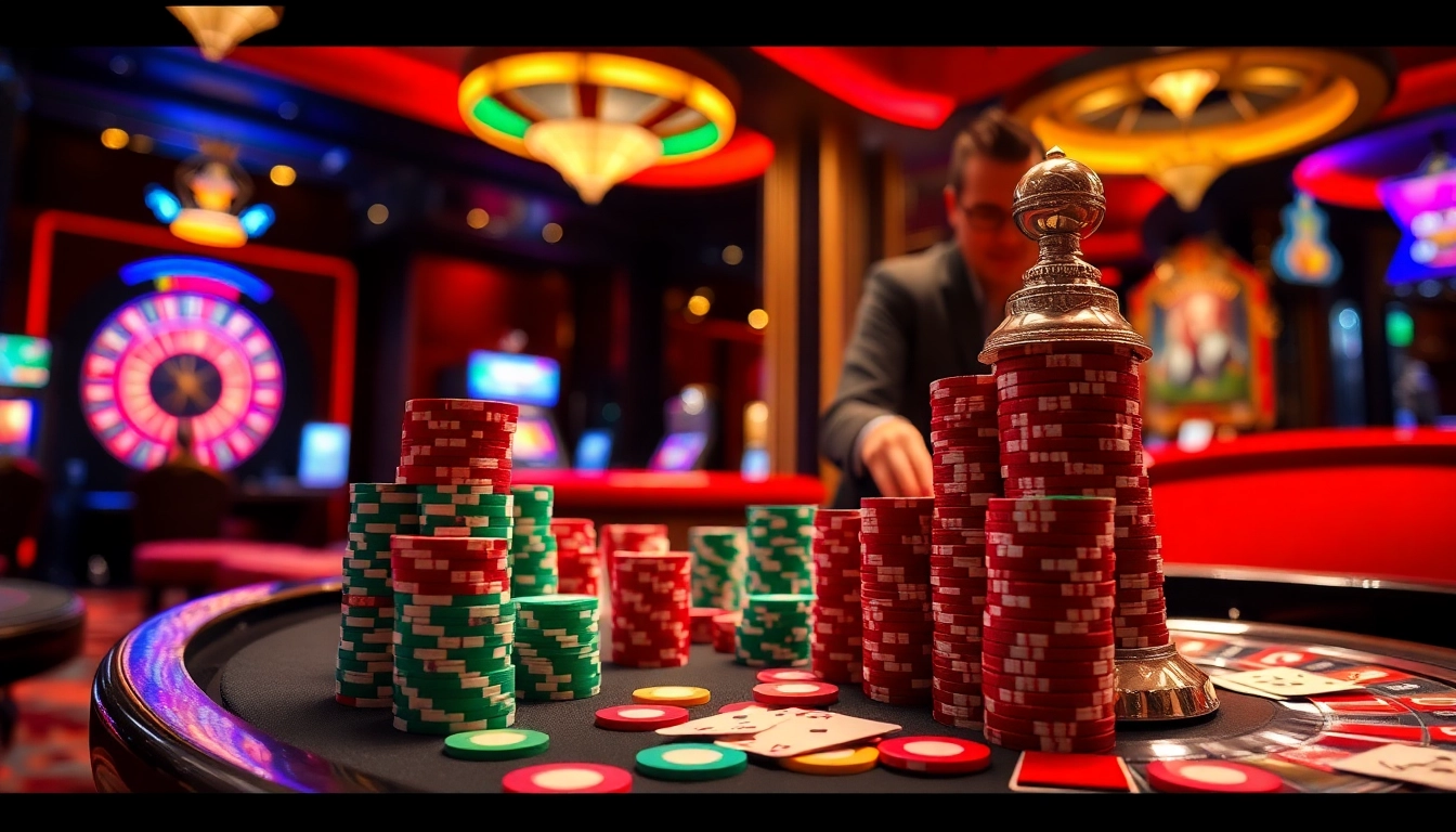 Experience the thrill of the VUA88 link in a vibrant casino atmosphere filled with excitement.