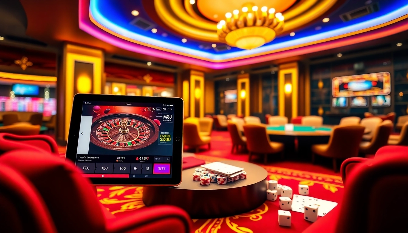 Experience the excitement of sports betting and casino games with the Mm88 app in a luxurious setting.