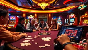 Vivez l'excitation de l'ambiance du meilleur casino crypto avec des joueurs autour des tables de poker.
