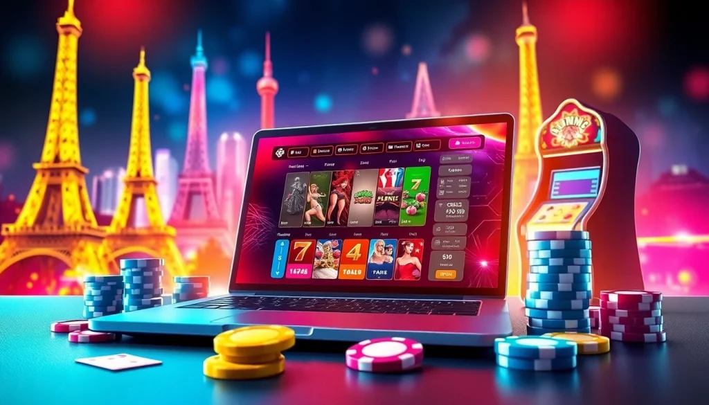 Explore the meilleur casino en ligne france with vibrant digital elements and a modern gaming interface.
