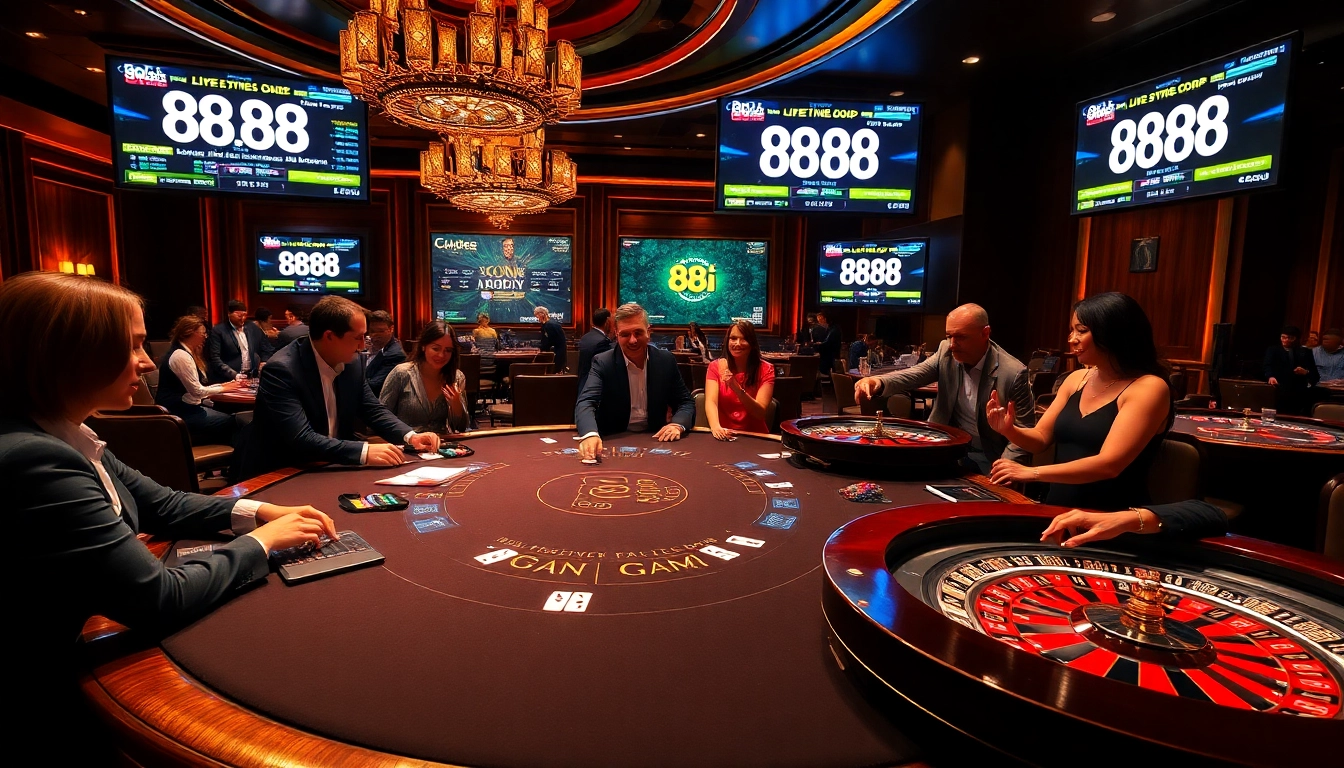 Engaging scene of players enjoying Baccarat and Blackjack at 88i casino.