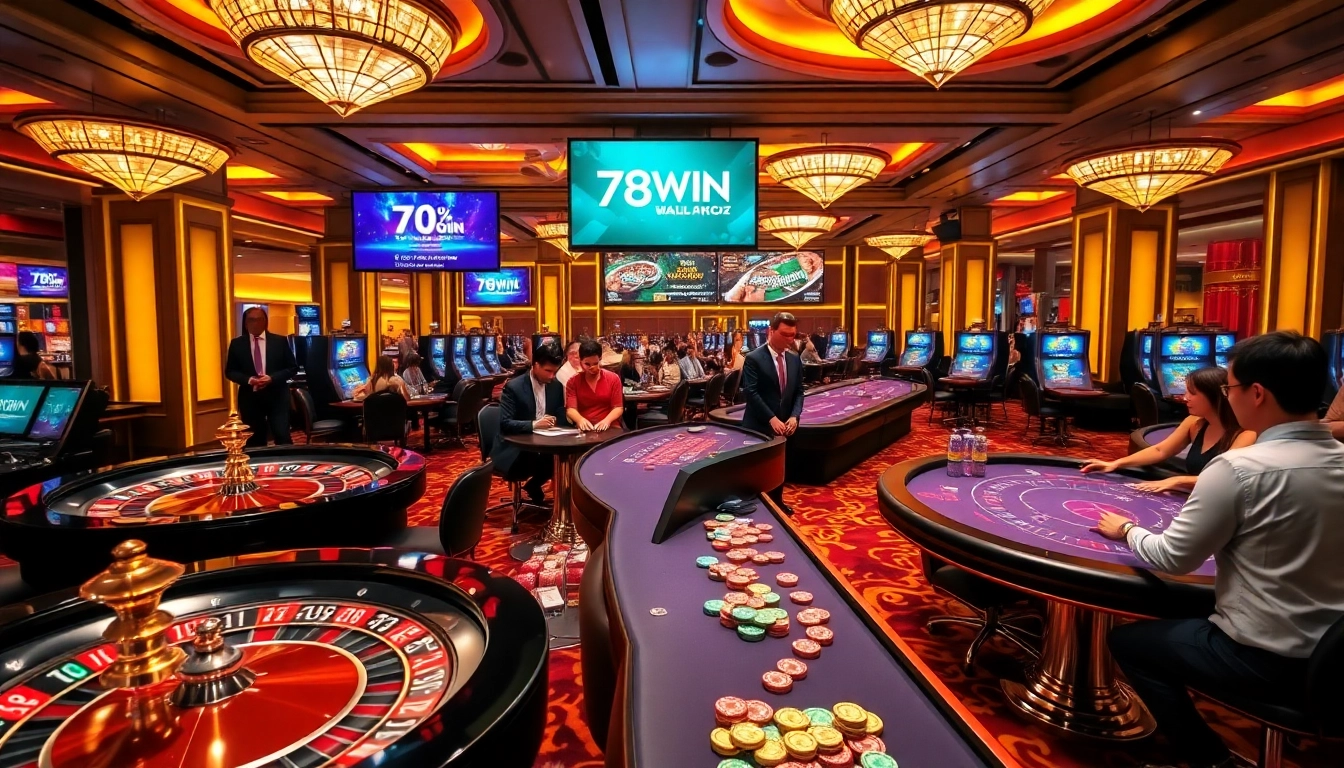 Experience high-stakes gaming at 78WIN with vibrant tables, professional dealers, and luxury ambiance.
