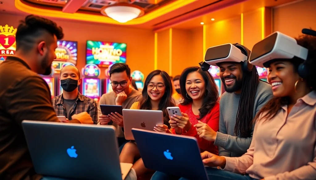 Joueurs ravis du meilleur casino en ligne France interactif dans une ambiance dynamique