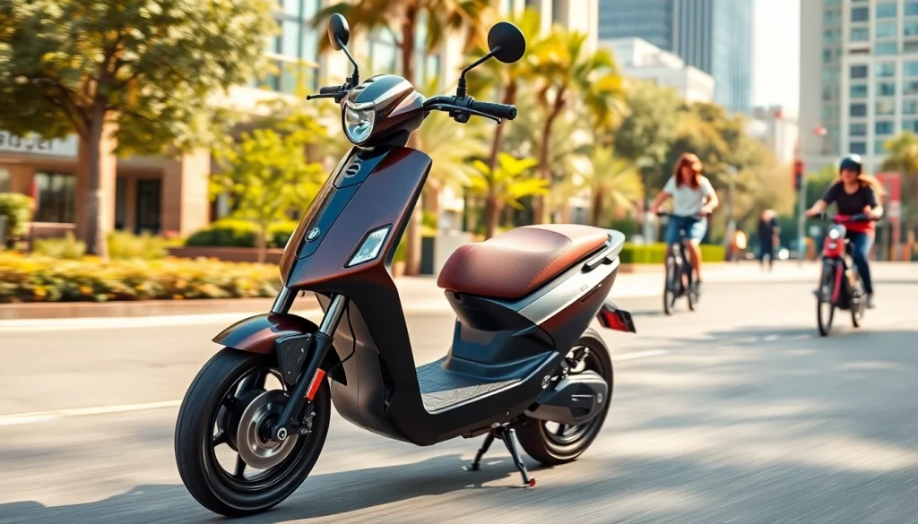Describing Trottinette électrique News through a modern electric scooter in an urban environment.