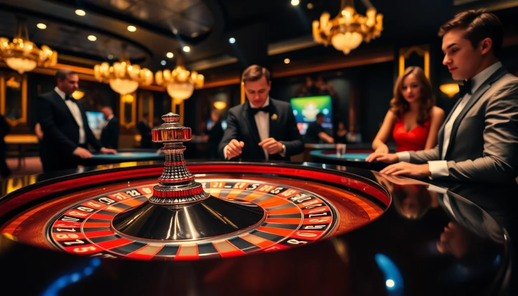 Découvrez le meilleur casino en ligne 2026 avec une table de roulette animée et des joueurs élégants.