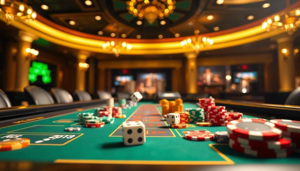 Jouez à casino en ligne francais sur une table de jeu colorée avec des jetons.