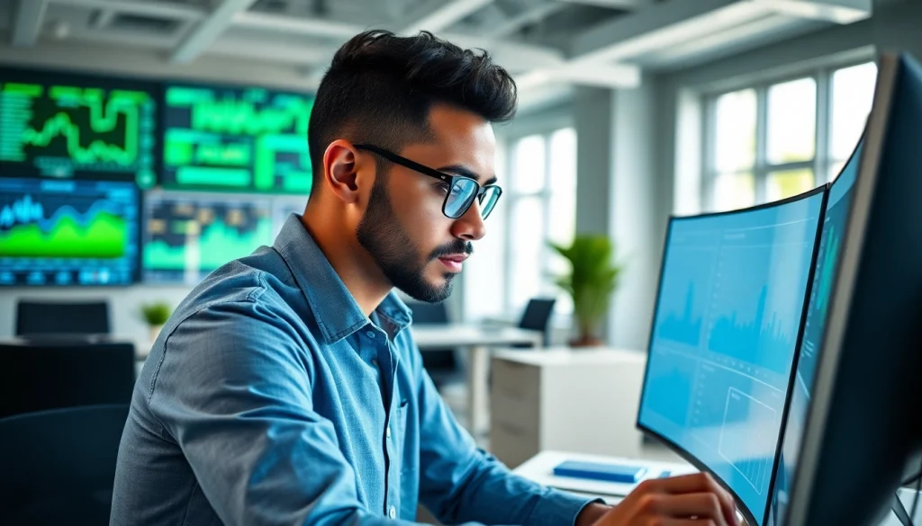 Analyse des données pour la cybersécurité en ligne dans un bureau moderne.